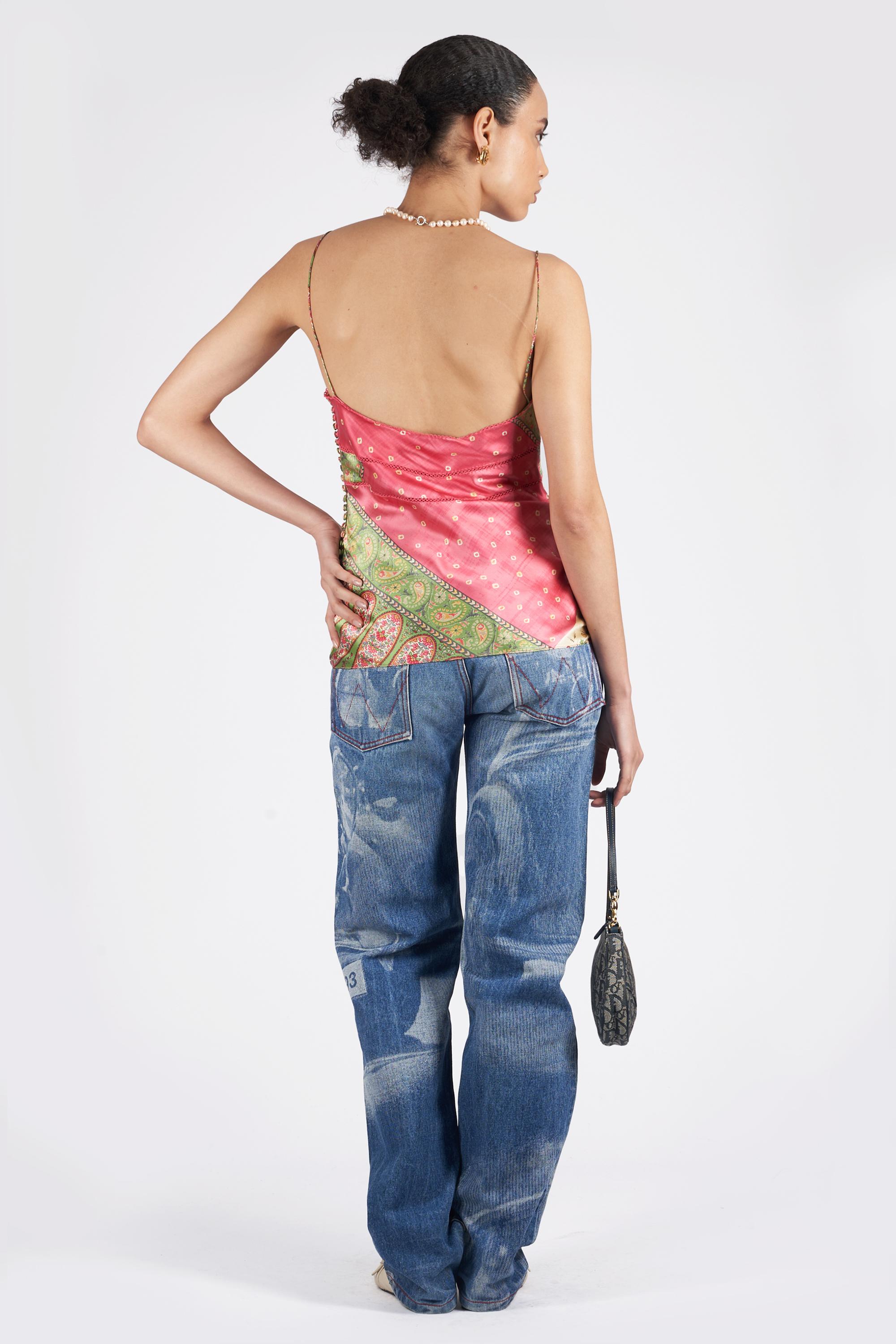 Christian Dior Vintage F/W 2003 Floral Silk Cami In Excellent Condition For Sale In London, GB