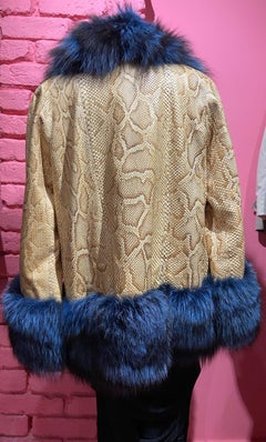 Christian Dior Vintage F/W 2010 Yellow Snakeskin Fur Trim Jacket