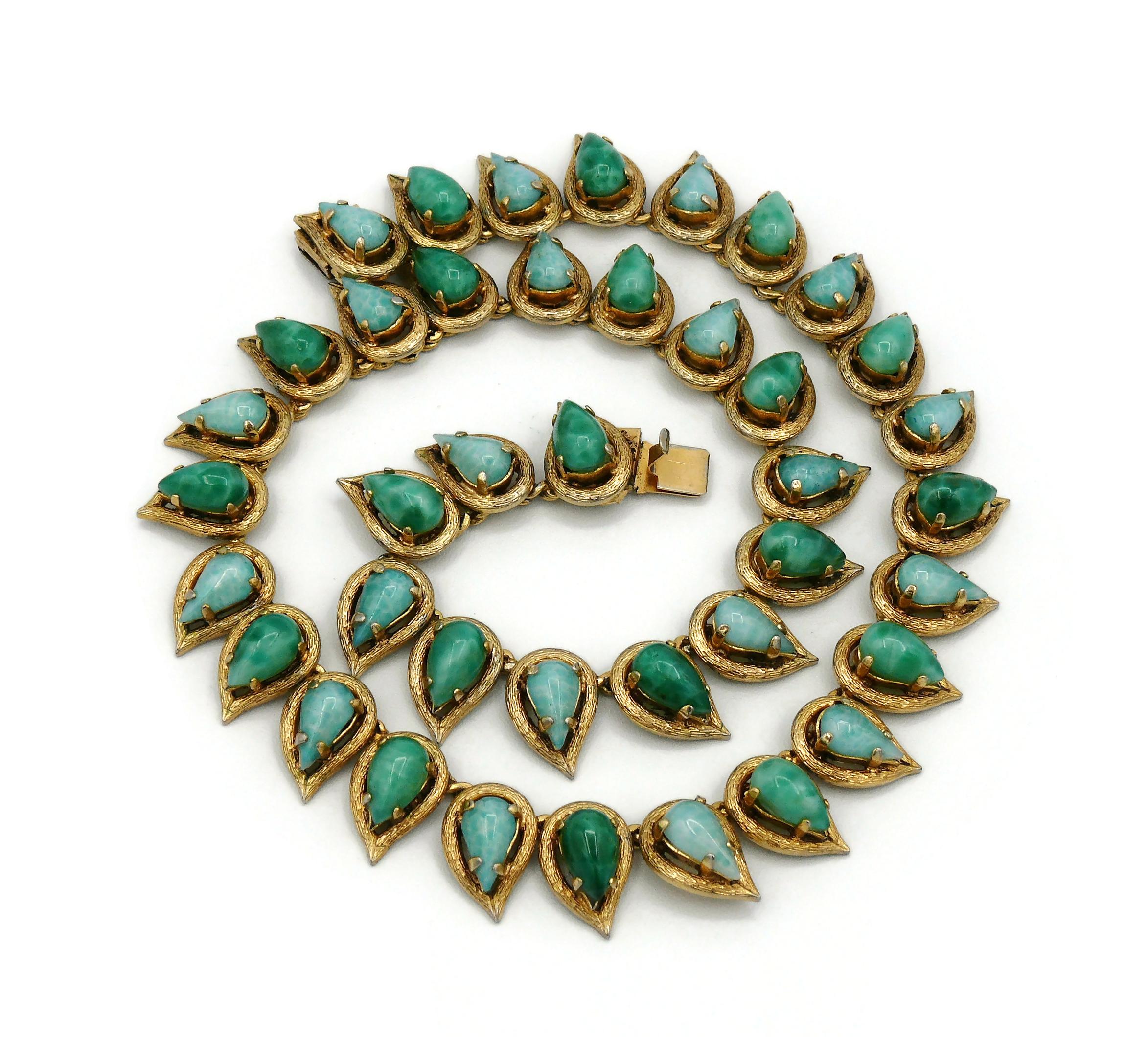 Christian Dior Vintage Faux Jade Stones Necklace 1965 For Sale 3