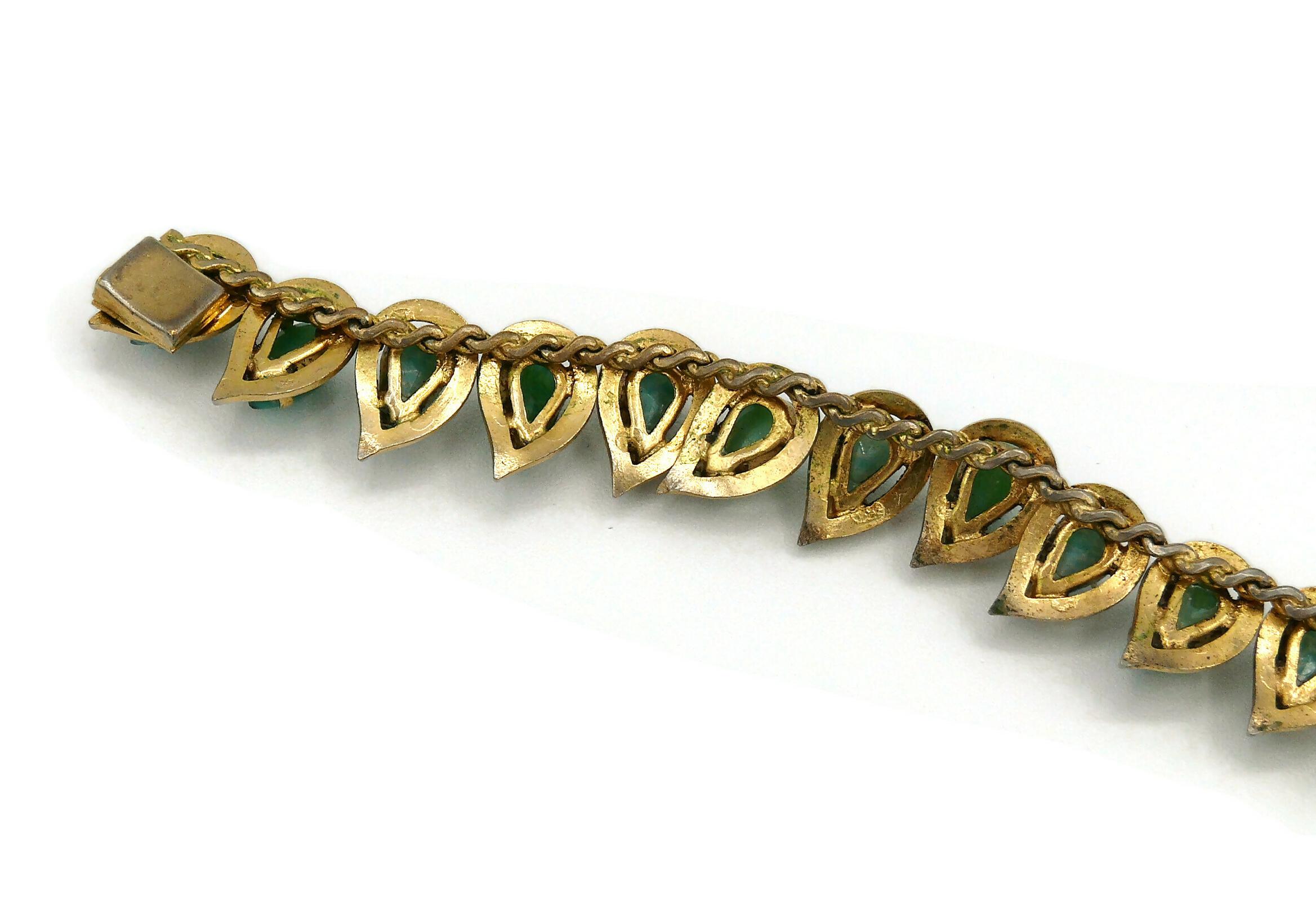 Christian Dior Vintage Faux Jade Stones Necklace 1965 For Sale 5