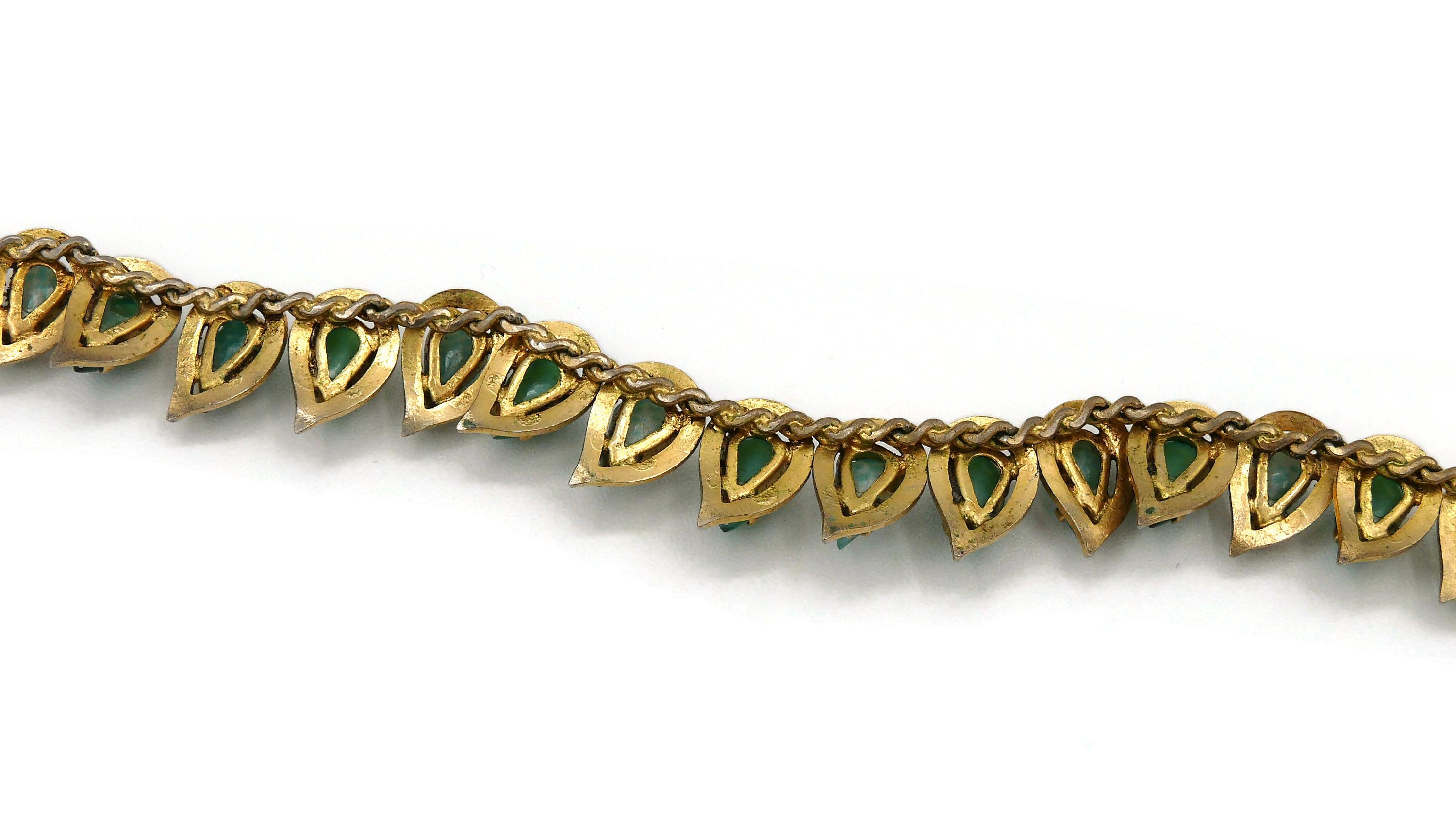 Christian Dior Vintage Faux Jade Stones Necklace 1965 For Sale 7