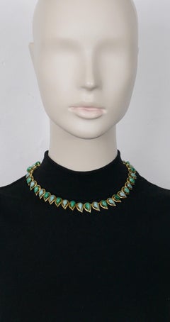 Christian Dior Vintage Faux Jade Stones Necklace 1965