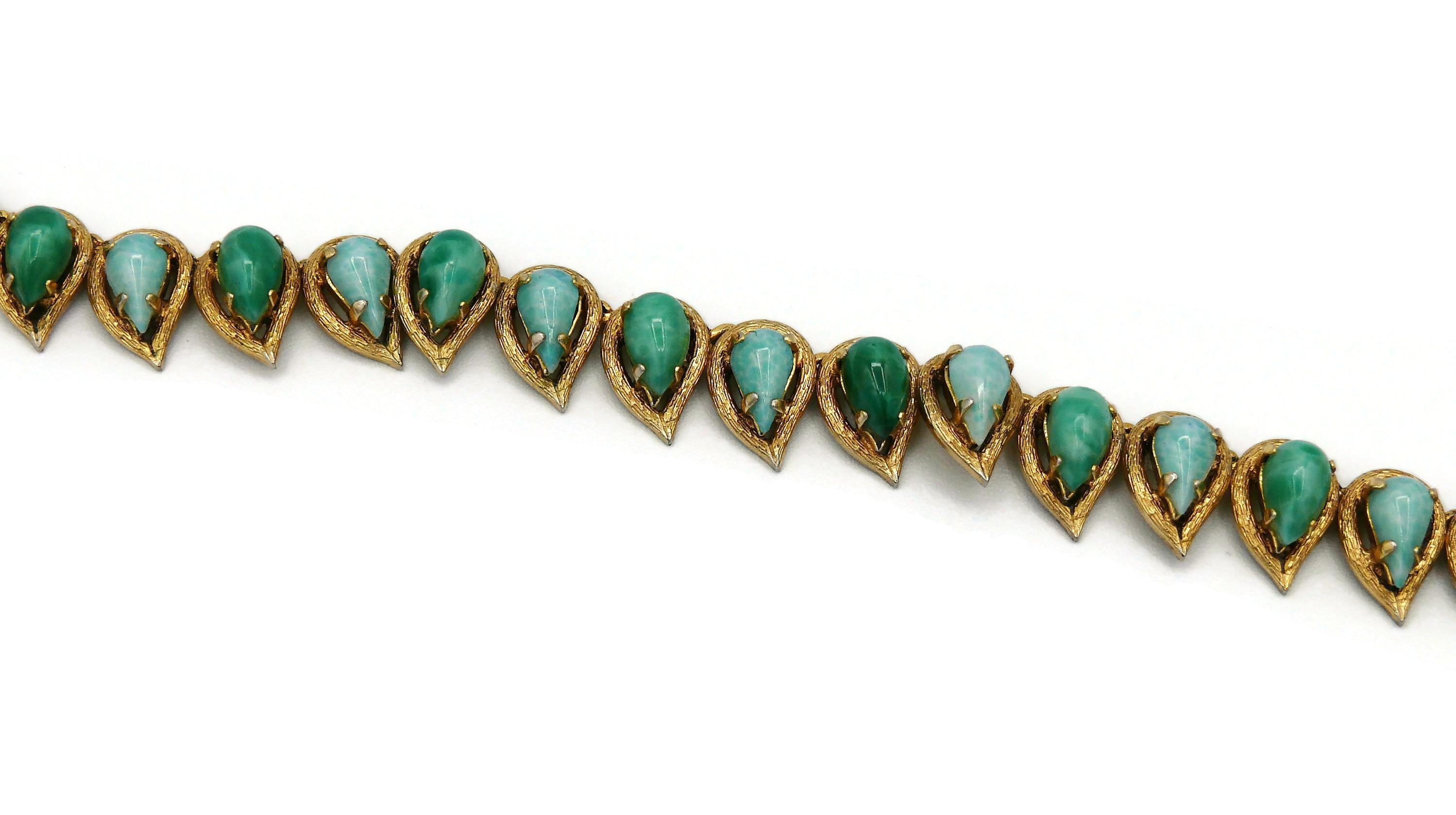 Women's Christian Dior Vintage Faux Jade Stones Necklace 1965 For Sale