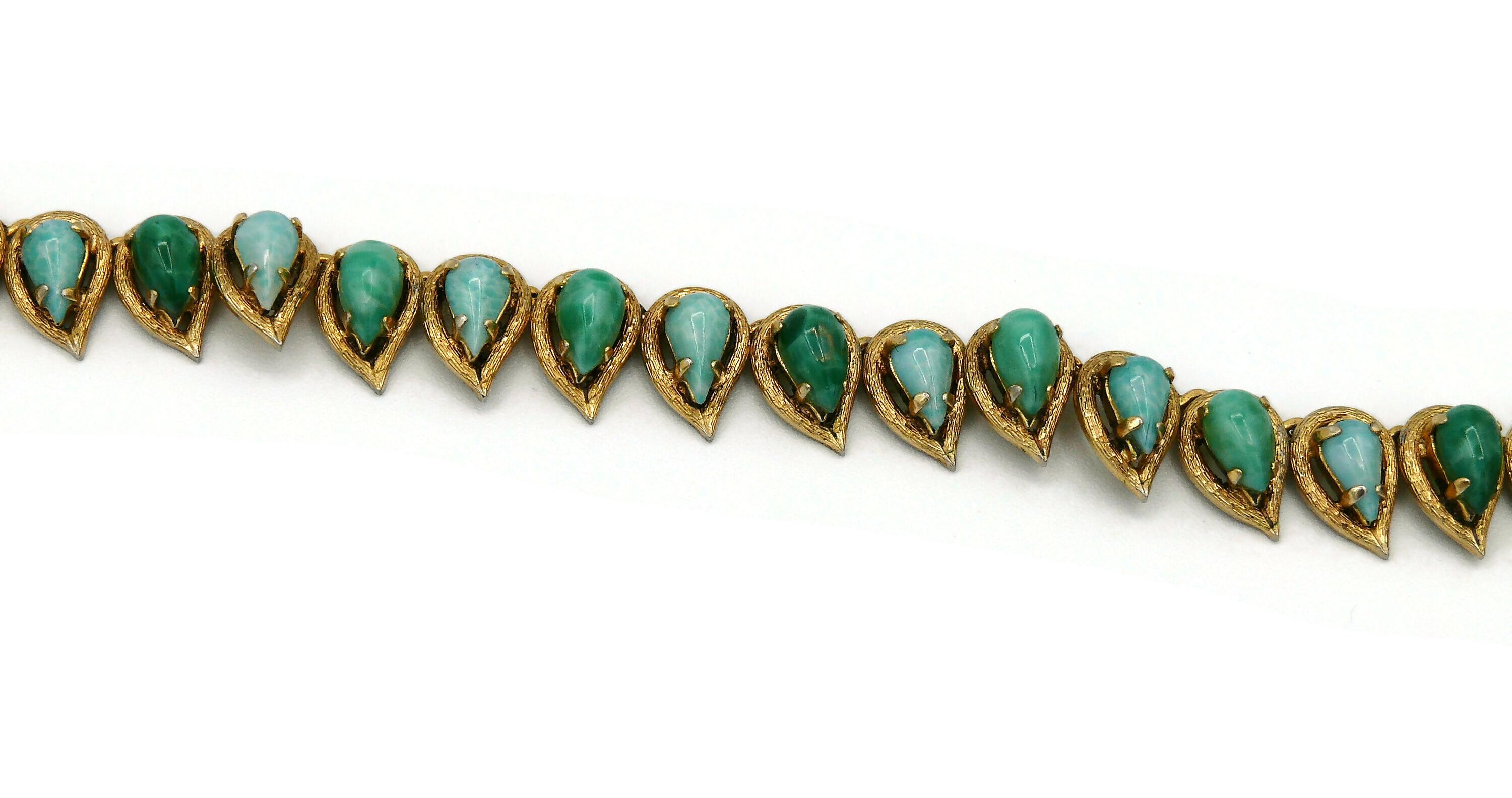Christian Dior Vintage Faux Jade Stones Necklace 1965 For Sale 1