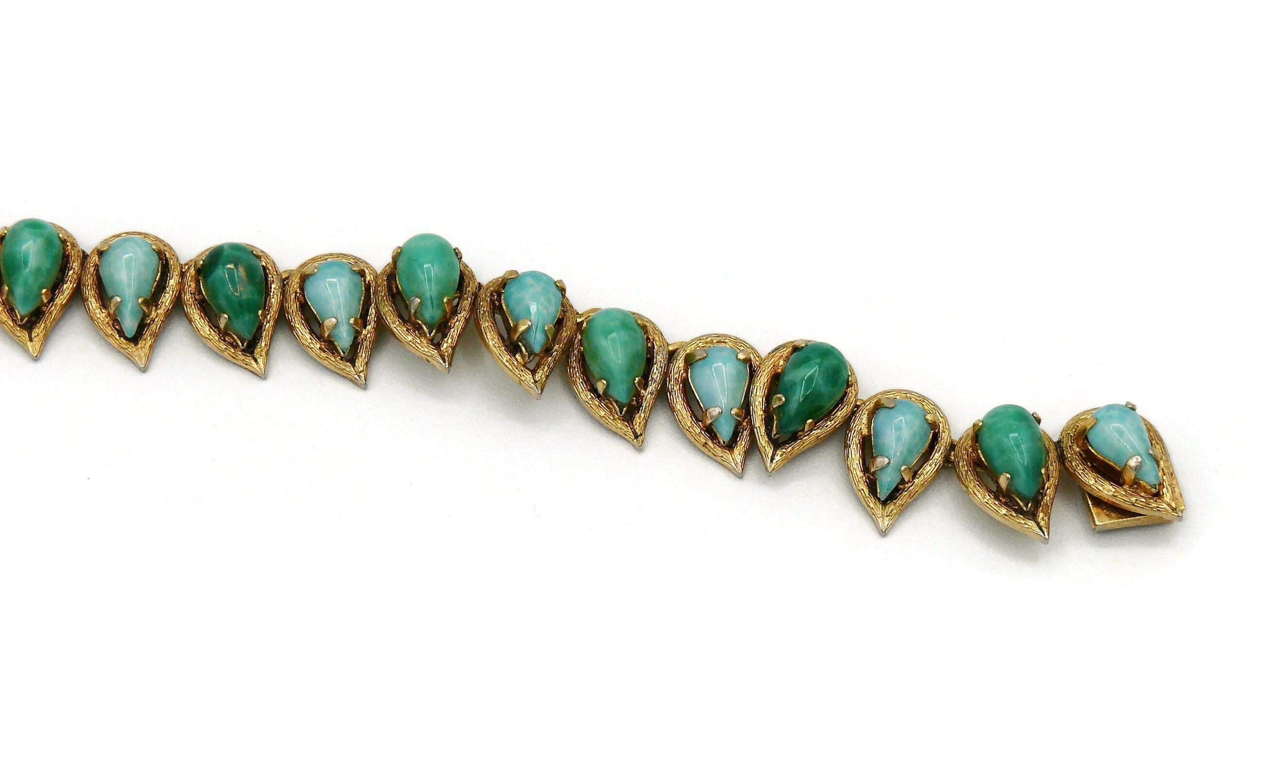 Christian Dior Vintage Faux Jade Stones Necklace 1965 For Sale 2