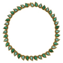Christian Dior Vintage-Halskette mit Kunststeinen aus Jade, 1965