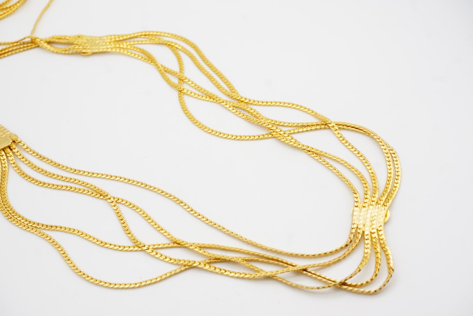 Christian Dior Vintage Five 5 Strands Plum Blossom Swag Chain Long Belt Necklace For Sale 12