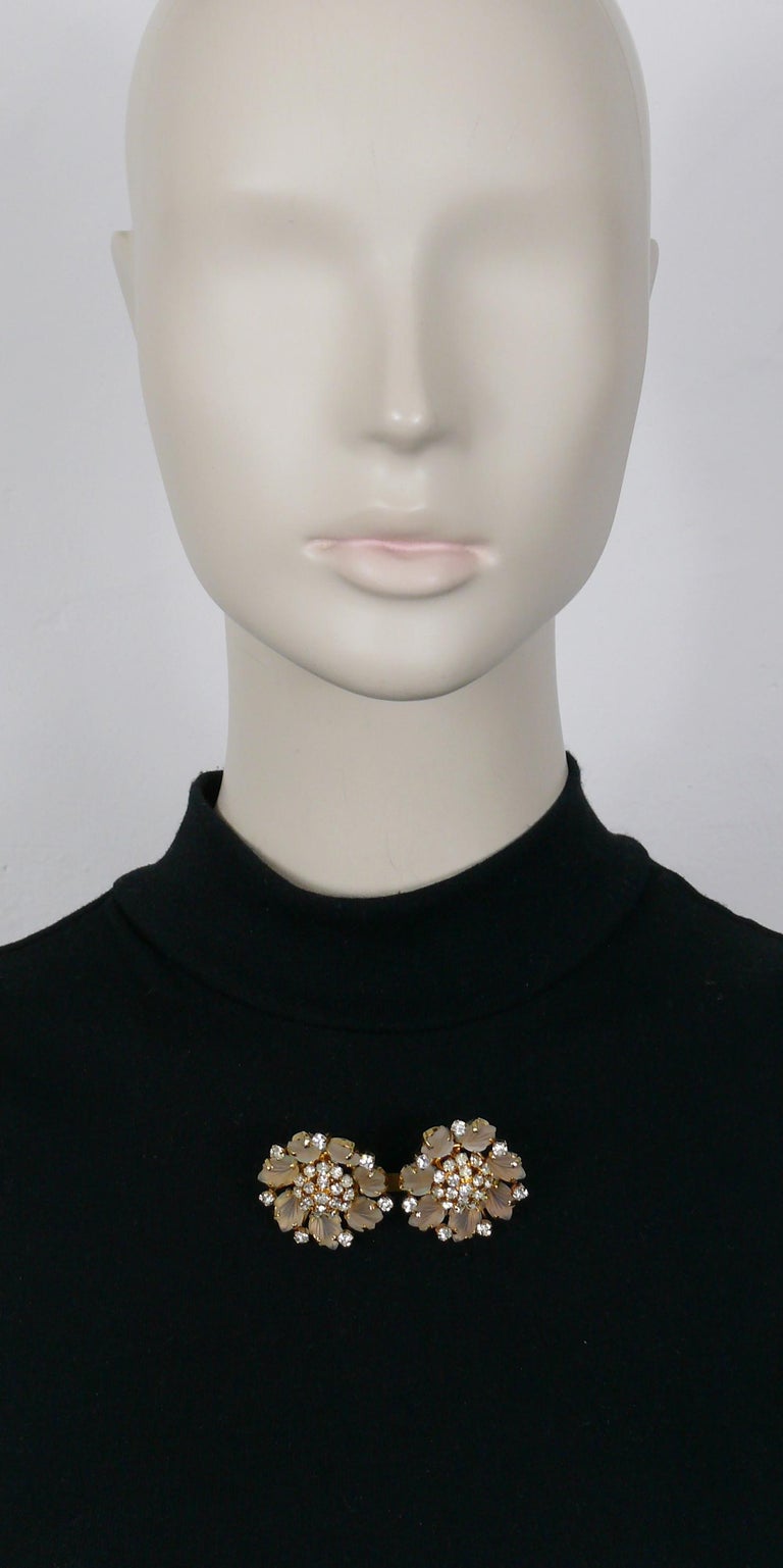 CHRISTIAN DIOR Vintage Floral Brooch For Sale at 1stDibs