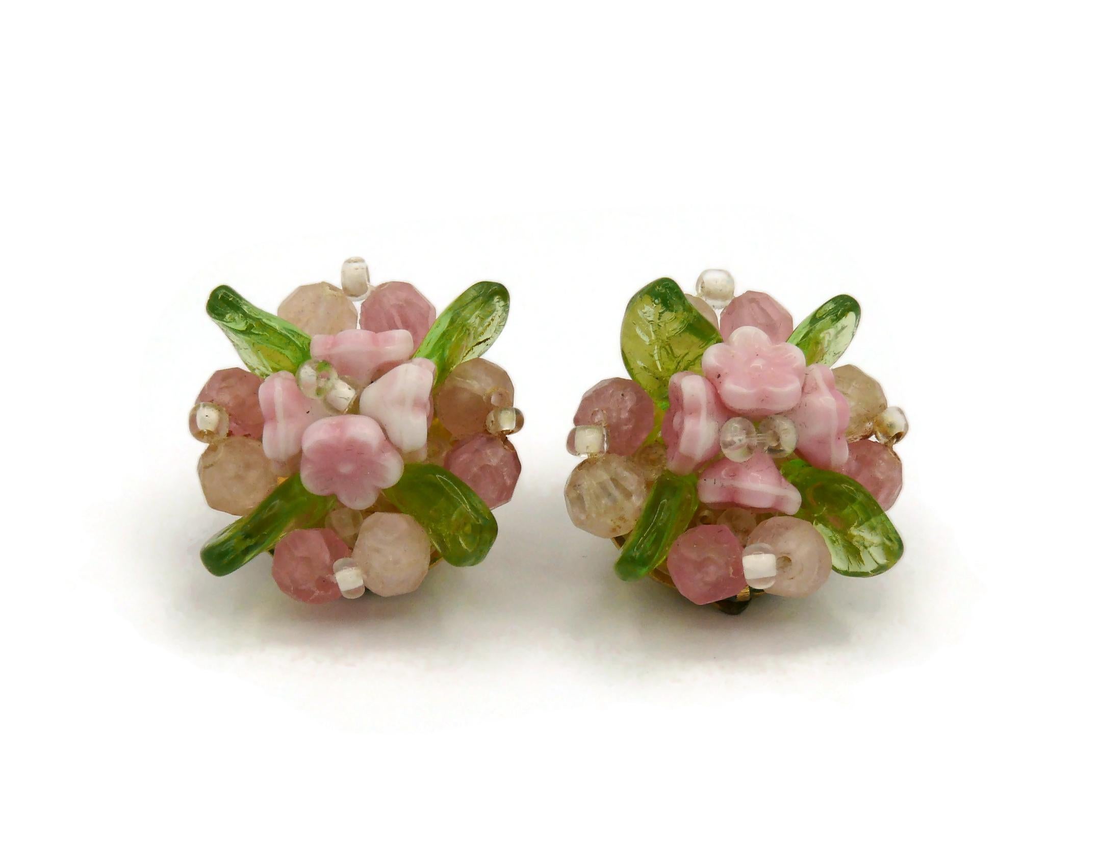 Women's CHRISTIAN DIOR Vintage Floral Clip-On Earrings, 1967 For Sale