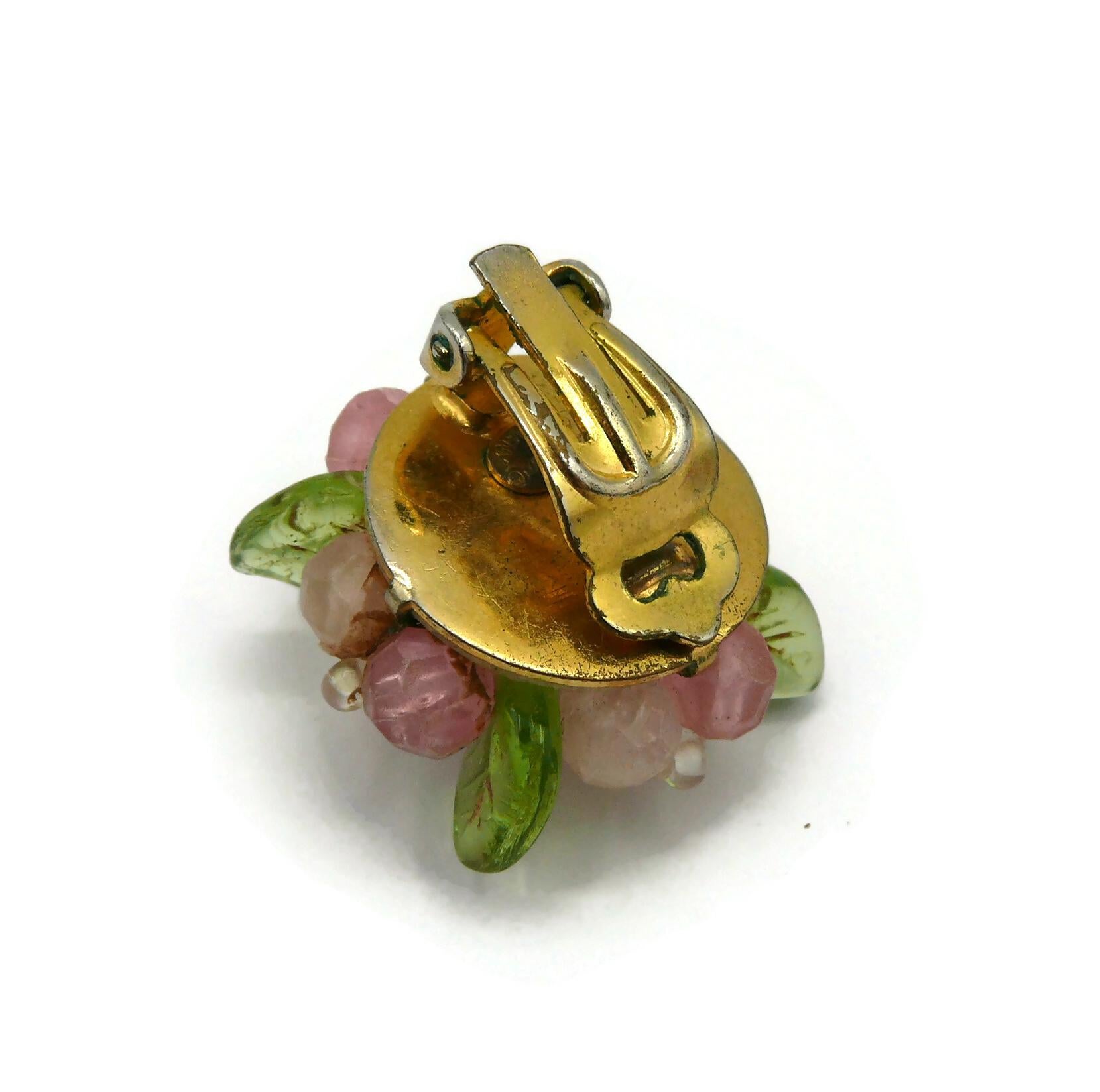 CHRISTIAN DIOR Vintage Floral Clip-On Earrings, 1967 For Sale 4