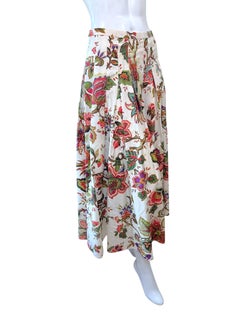 Christian Dior Vintage Floral Pleated Midi Skirt FR 38 — Galliano Era