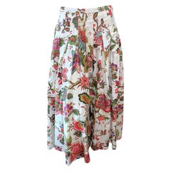 Christian Dior Vintage Floral Pleated Midi Skirt FR 38 — Galliano Era