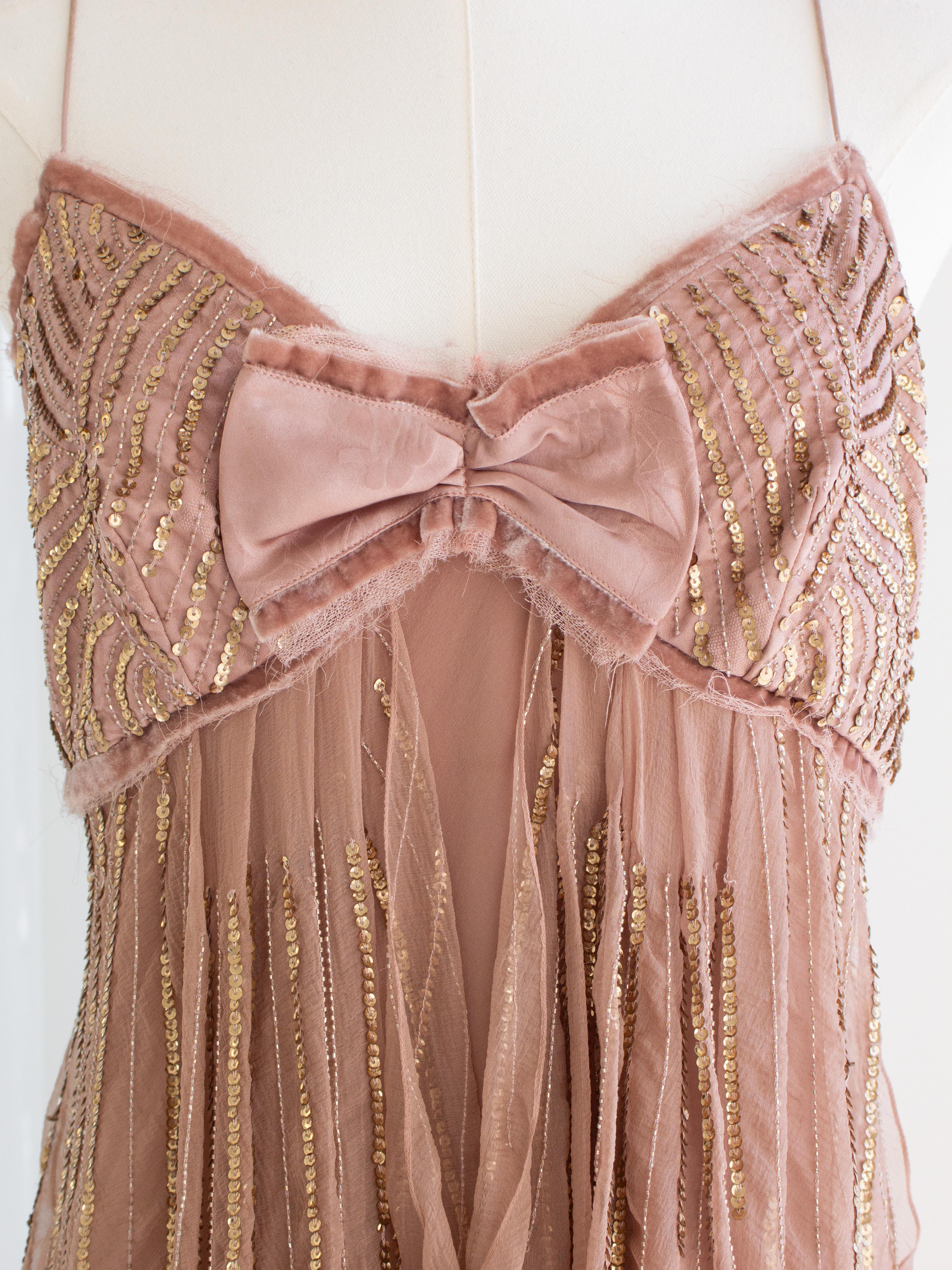 Women's Christian Dior Vintage Galliano F/W 2005 Pink Bow Embellished Mini Dress For Sale