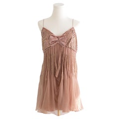 Christian Dior Vintage Galliano F/W 2005 Pink Bow Embellished Mini Dress