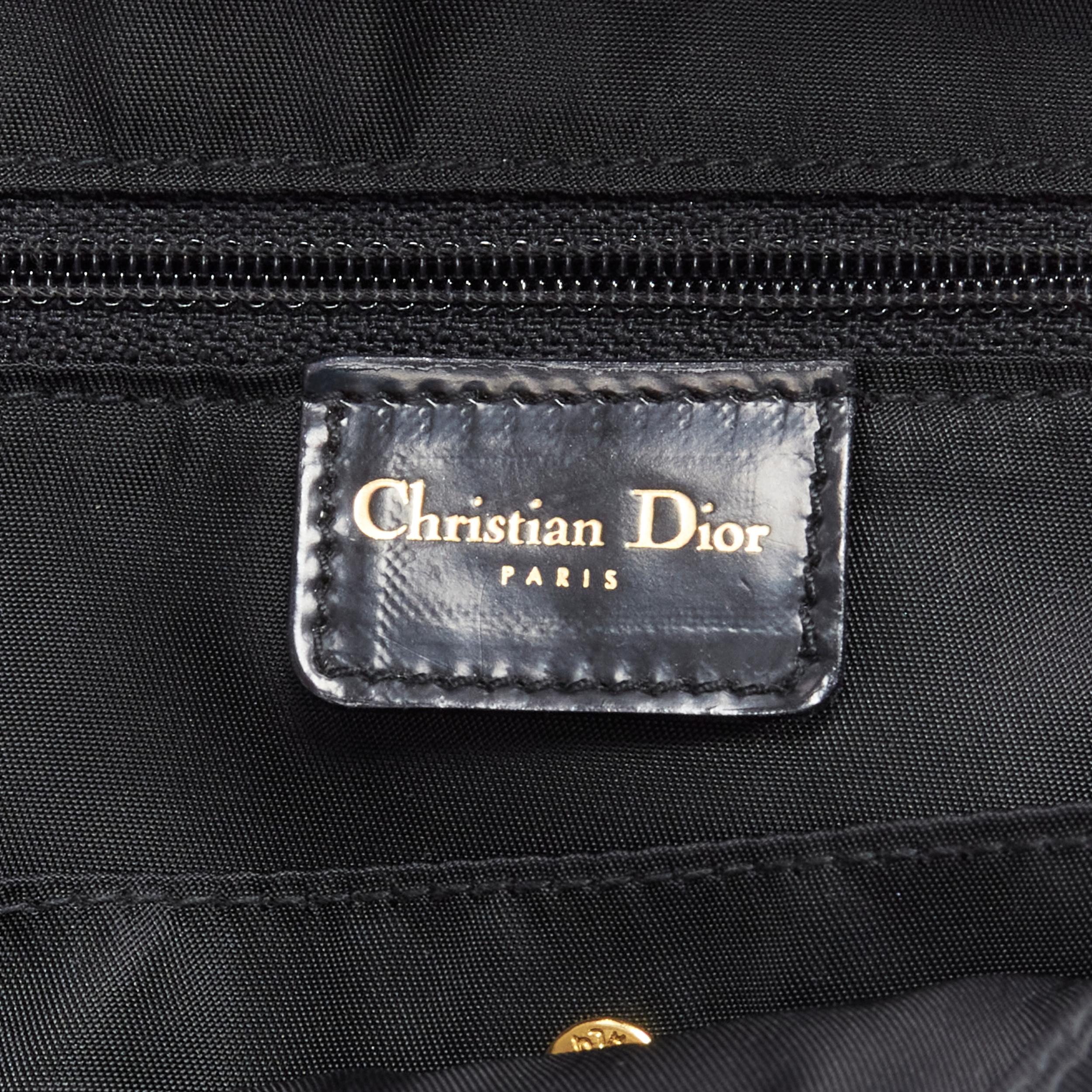 CHRISTIAN DIOR Vintage Galliano Saddle Bowler nylon D logo top handle tote bag 7