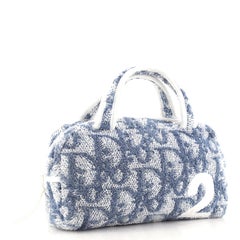 Christian Dior Vintage Girly Bowler Bag Diorissimo Terry Cloth Small