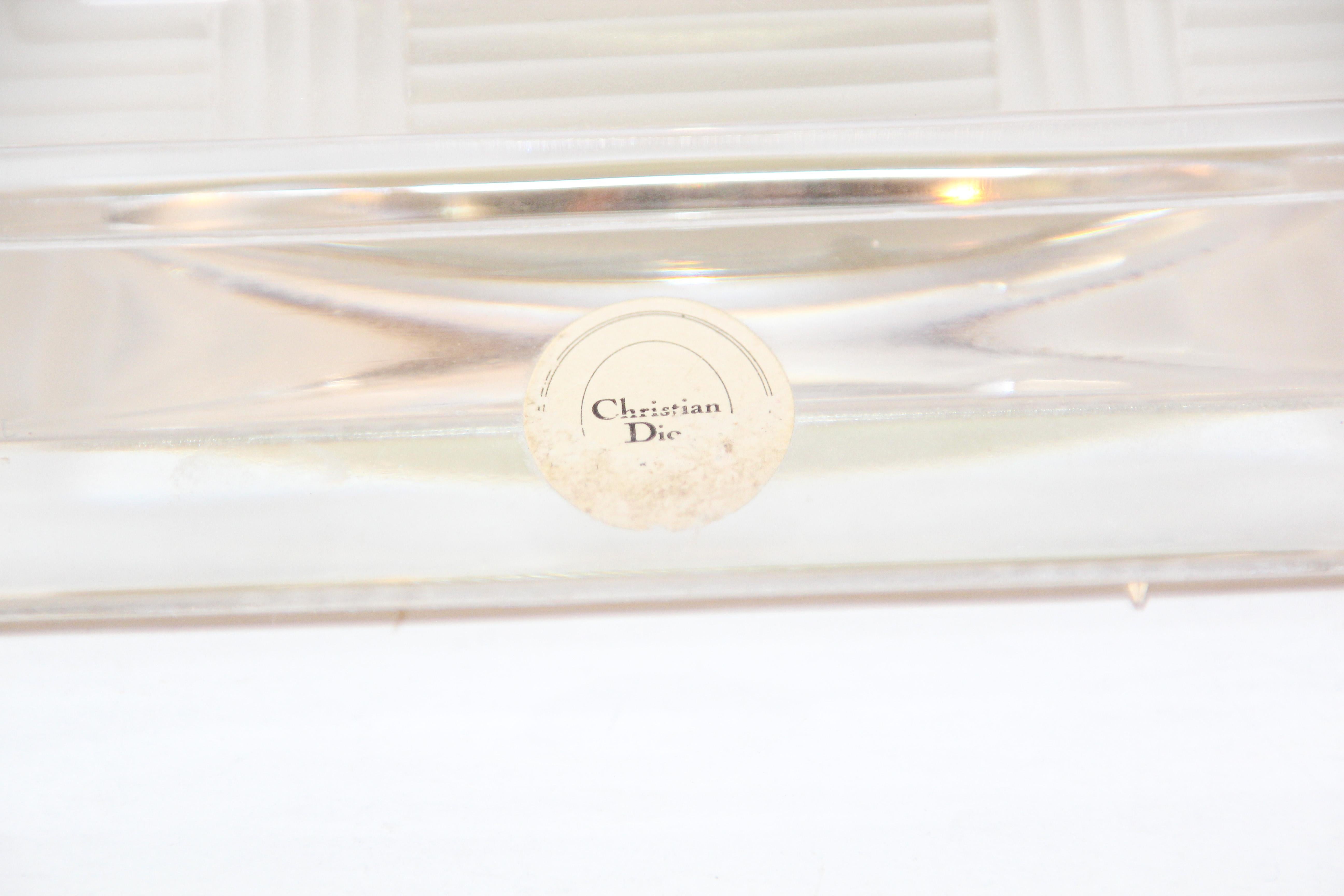 20th Century Christian Dior Vintage Glass Desk Clock