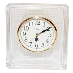 Christian Dior - Horloge de bureau vintage en verre