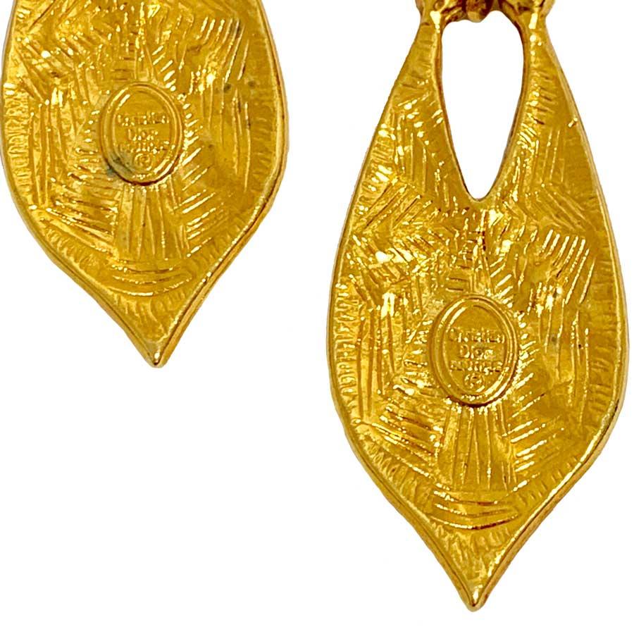 CHRISTIAN DIOR Vintage Gold Earrings In Good Condition In Paris, FR