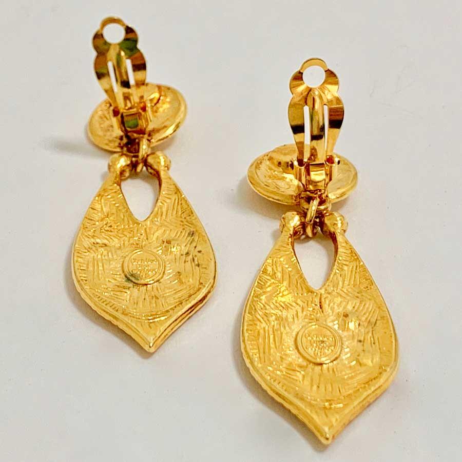 CHRISTIAN DIOR Vintage Gold Earrings 2