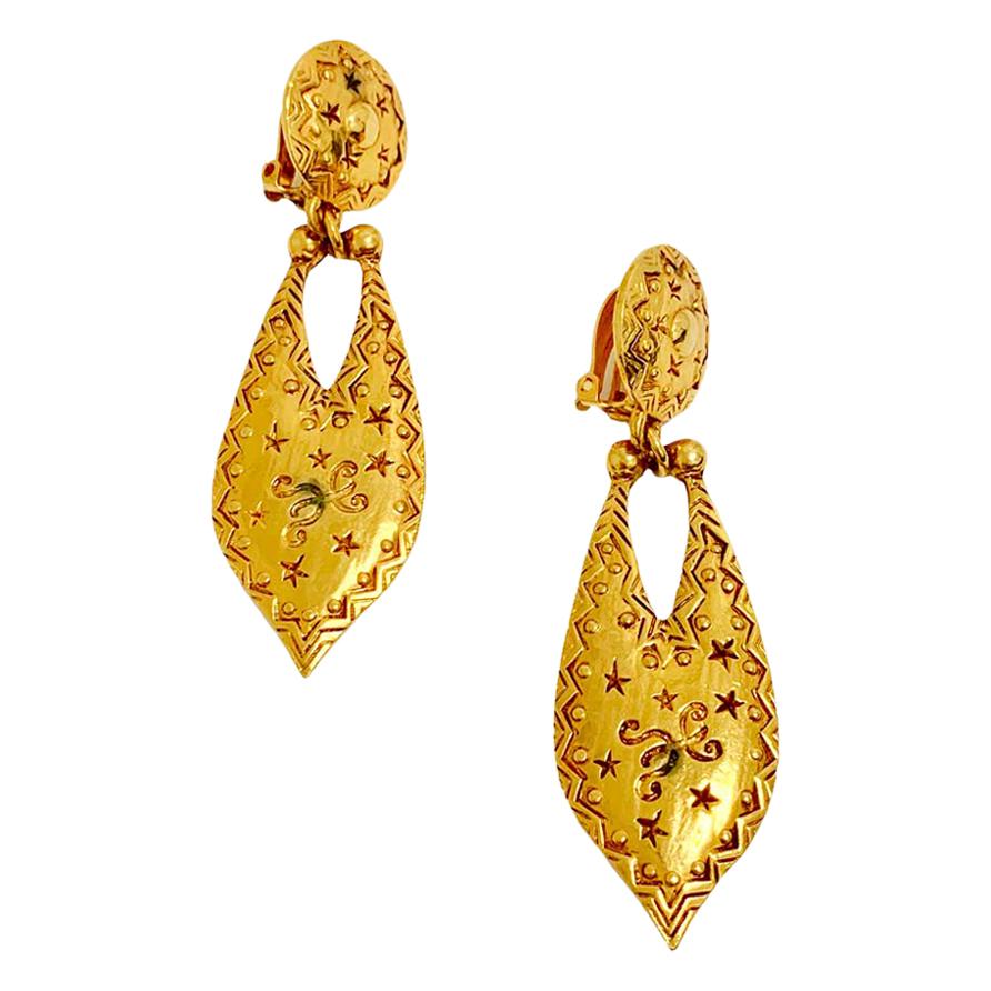CHRISTIAN DIOR Vintage Gold Earrings
