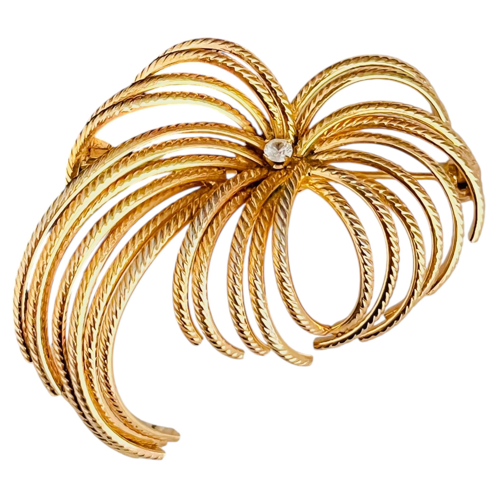 Christian Dior Vintage Gold GROSSE 1965 Unisex Large Firework Flourish Brooch