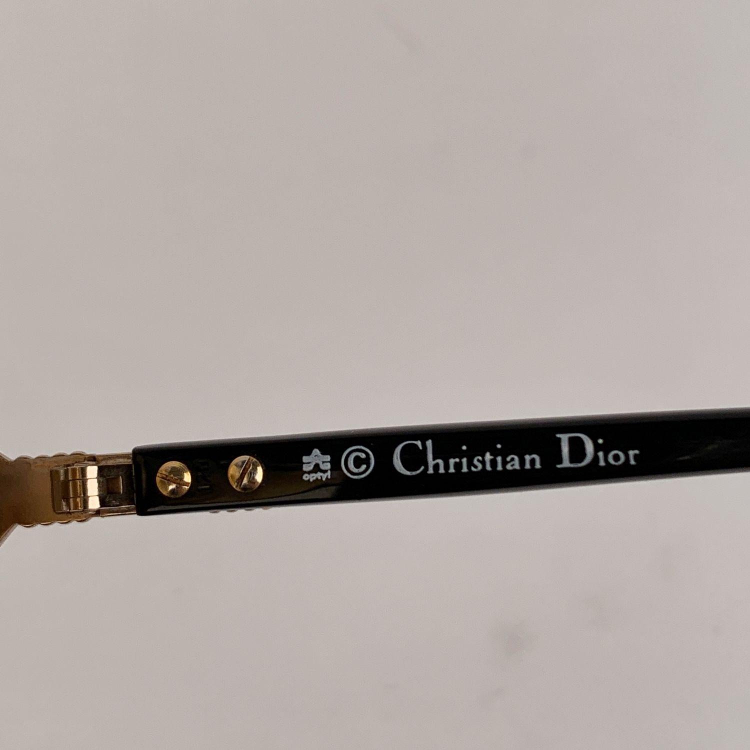 Christian Dior Vintage Gold Metal and Black Sunglasses Mod 2250  1