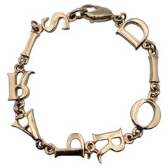 Christian Dior Vintage Gold Metal Letters Dior Paris Bracelet