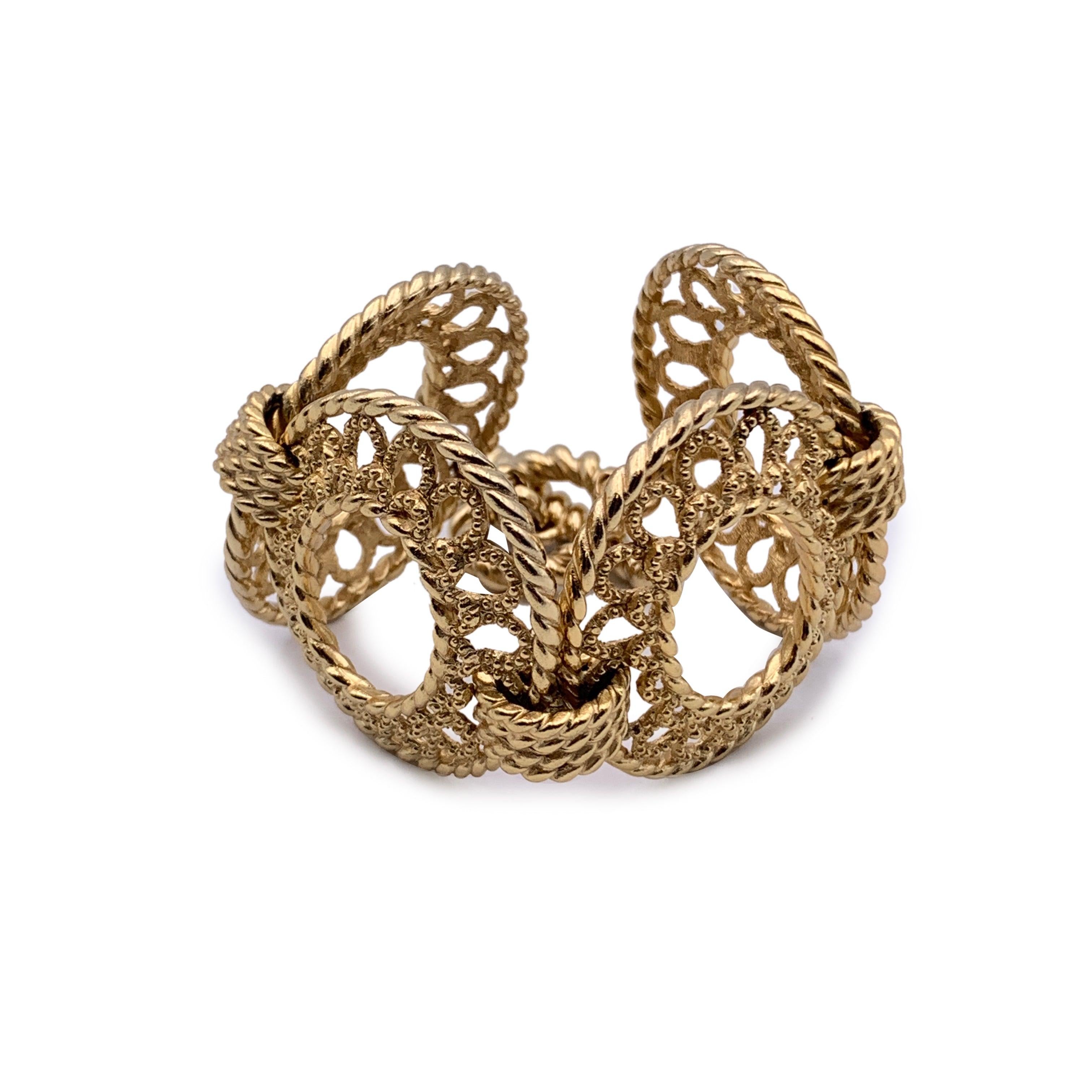 Christian Dior Vintage Ovales Vintage Gold Metall-Ringarmband im Zustand „Hervorragend“ in Rome, Rome