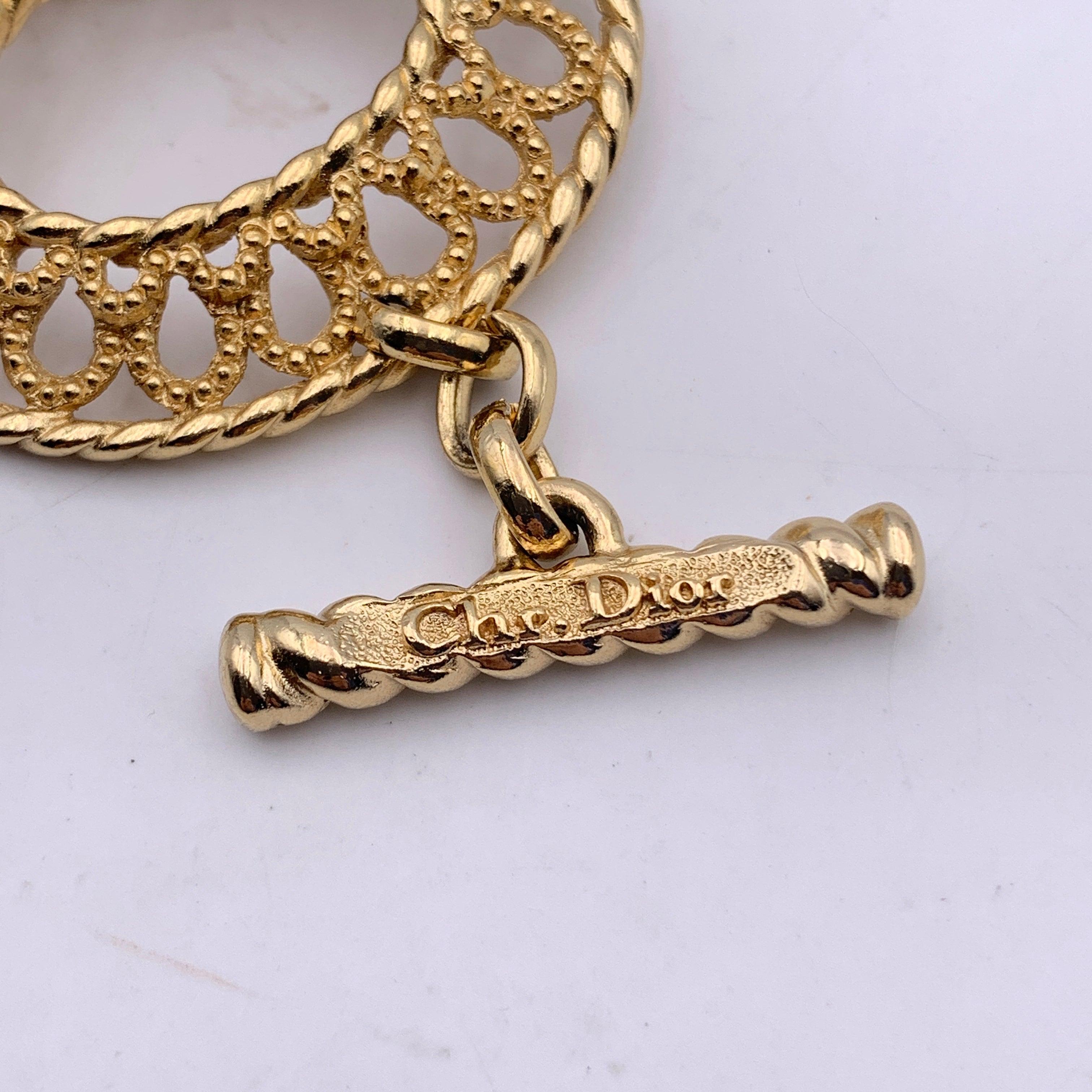 Christian Dior Vintage Ovales Vintage Gold Metall-Ringarmband 2