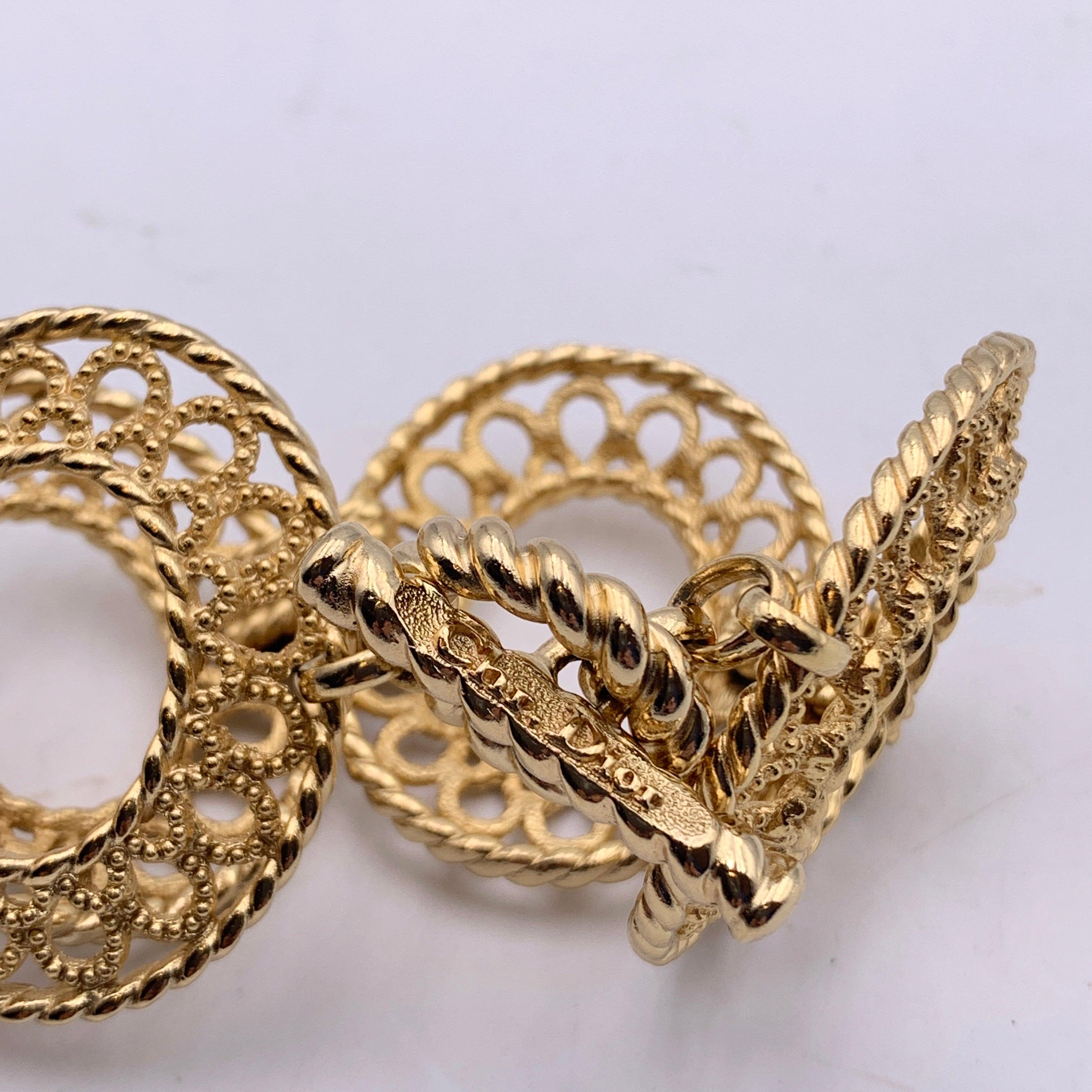 Christian Dior Vintage Gold Metal Oval Ring Bracelet 3