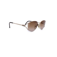 Christian Dior Vintage Gold Metal Oval Sunglasses 2712
