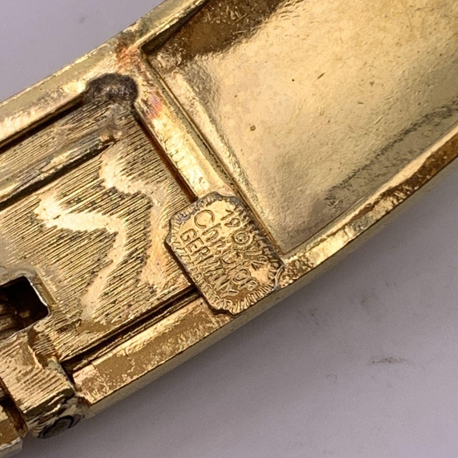 Women's Christian Dior Vintage Gold Metal Rigid Clamper Bracelet Cuff