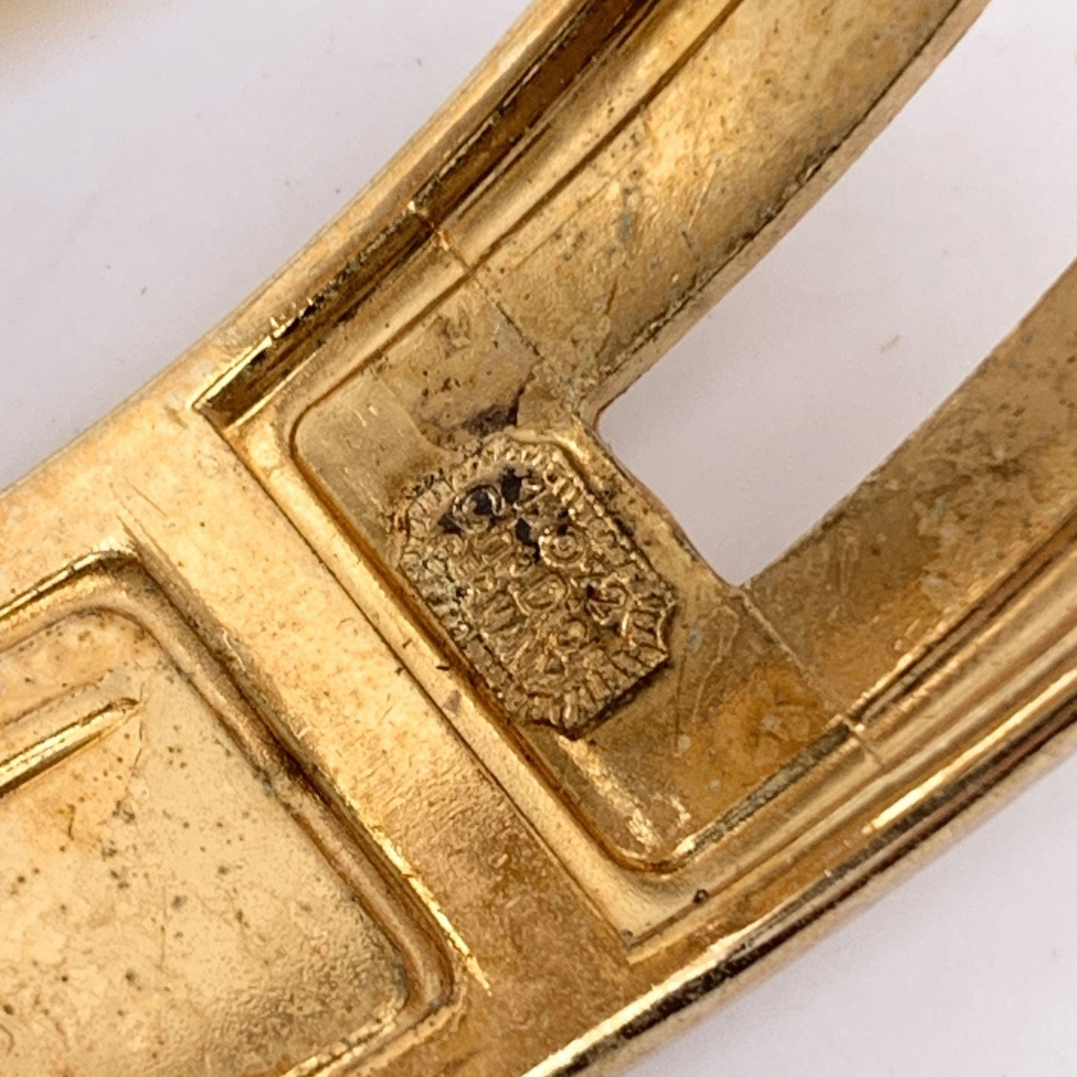Women's Christian Dior Vintage Gold Metal Rigid Clamper Bracelet Cuff For Sale