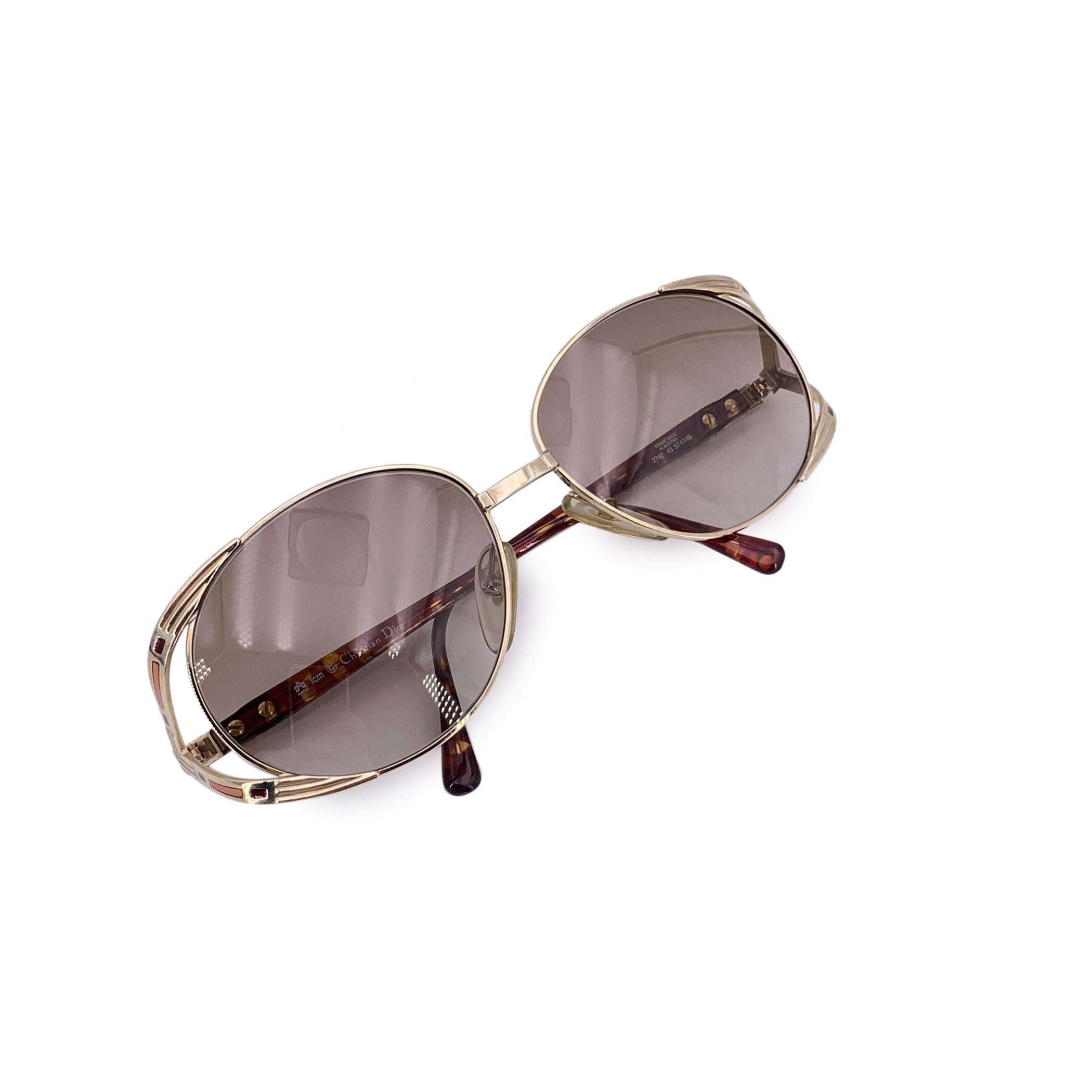 Christian Dior Vintage Gold Metall-Sonnenbrille 2742 43 57/15 120mm im Angebot 1