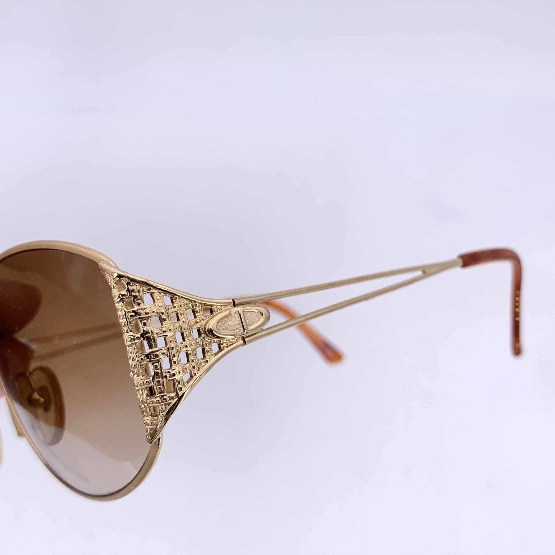 Christian Dior Vintage Gold Metall Sonnenbrille 2881 40 57/16 130mm Damen im Angebot