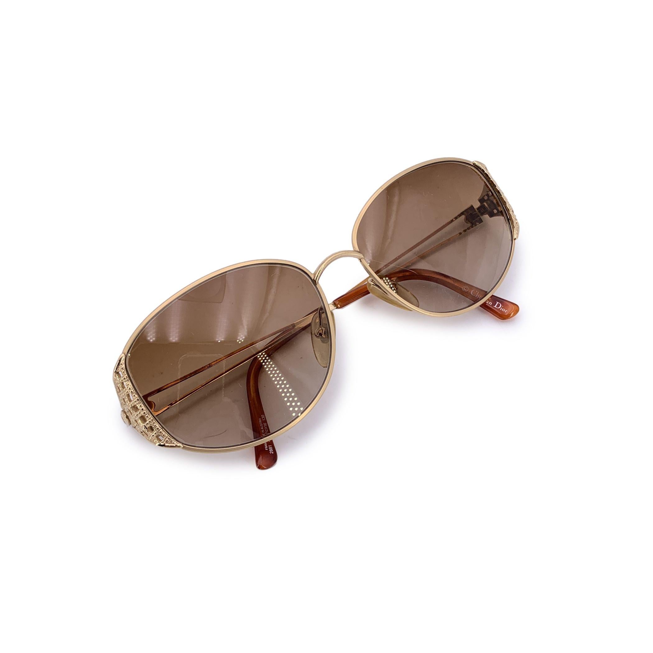 Christian Dior Vintage Gold Metall Sonnenbrille 2881 40 57/16 130mm im Angebot 1