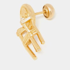 Christian Dior Broche vintage de chaise CD plaquée or