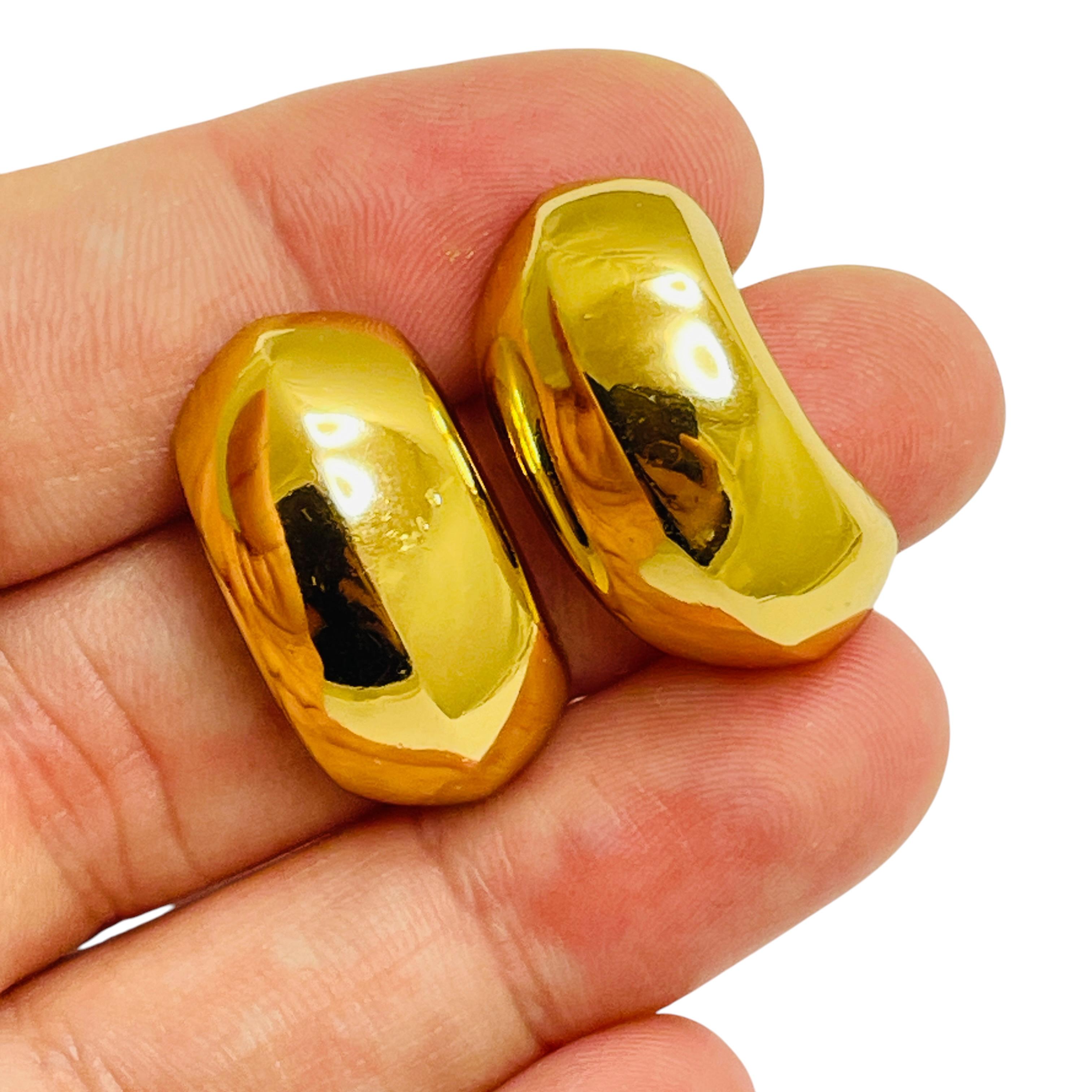 Women's CHRISTIAN DIOR vintage gold plated designer earrings For Sale