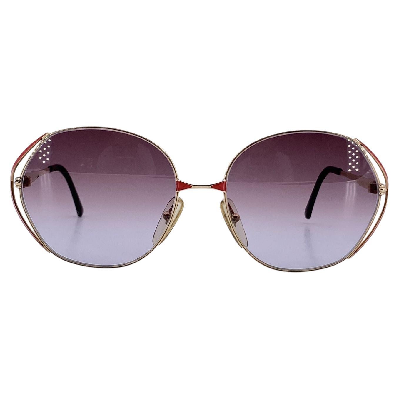 Christian Dior Vintage Oro Rojo Gafas de sol sobredimensionadas 2302 56/17 130mm