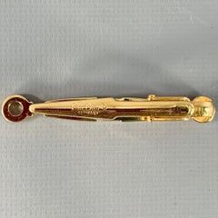 CHRISTIAN DIOR Vintage Gold Textured Metal Tie Clip