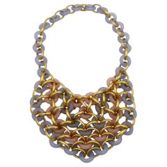 CHRISTIAN DIOR Collar Vintage de Resina y Oro, 1974