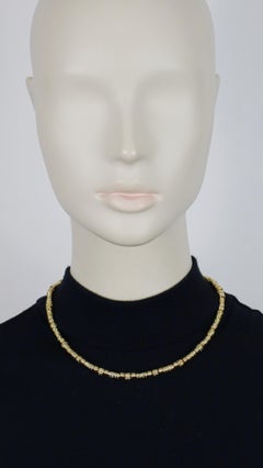 CHRISTIAN DIOR Vintage Gold Tone Beaded Necklace