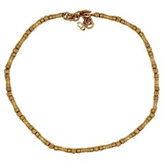 CHRISTIAN DIOR Vintage Gold Tone Beaded Necklace