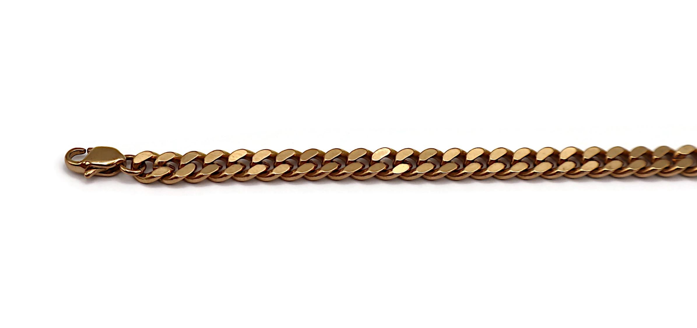Women's CHRISTIAN DIOR Vintage Gold Tone Chain ID Tag Crystal Necklace For Sale