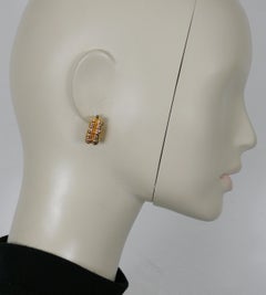CHRISTIAN DIOR Vintage Goldfarbene Ohrclips