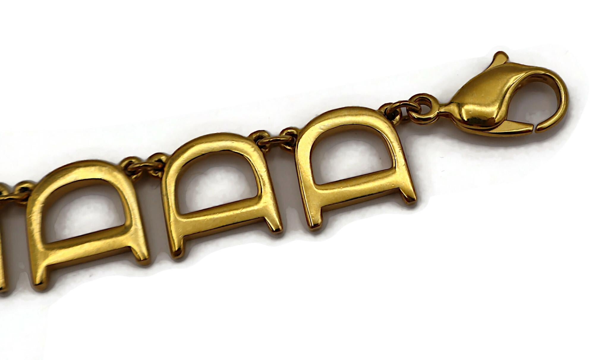 CHRISTIAN DIOR Vintage Gold Tone Initial D Necklace and Bracelet Set For Sale 7