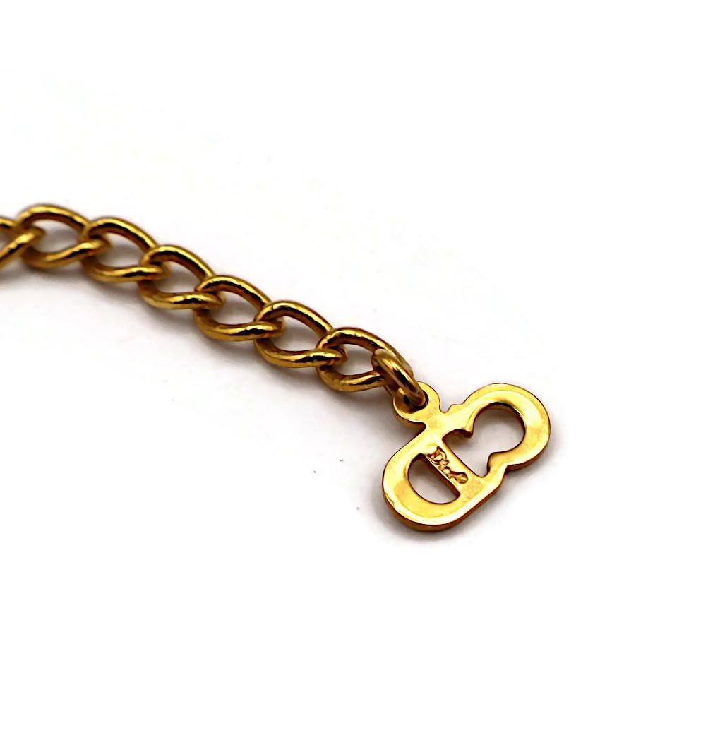 CHRISTIAN DIOR Vintage Gold Tone Initial D Necklace and Bracelet Set For Sale 9