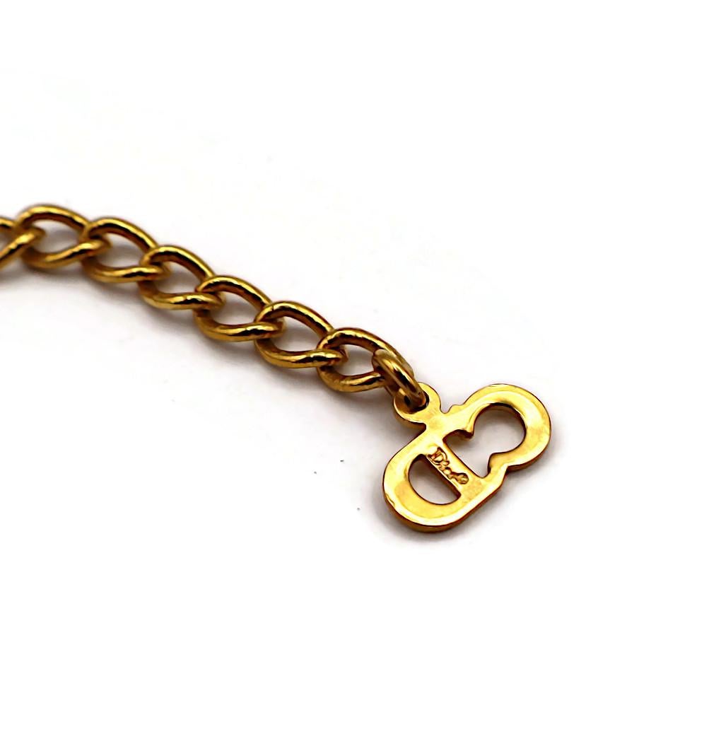 CHRISTIAN DIOR Vintage Gold Tone Initial D Necklace and Bracelet Set 9