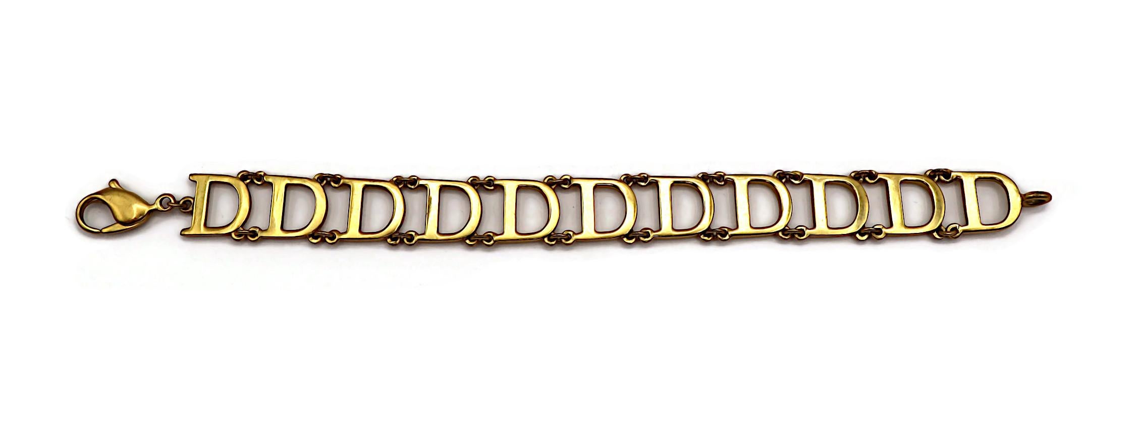 CHRISTIAN DIOR Vintage Gold Tone Initial D Necklace and Bracelet Set 11